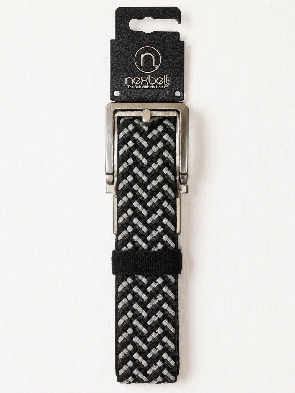 Nexbelt Braided Stretch Ratchet Belt Black Gray Mens Adjustable Golf Casual NWT